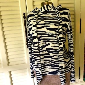 Nine West Navy & White Blouse